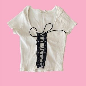 Front lace up crop top